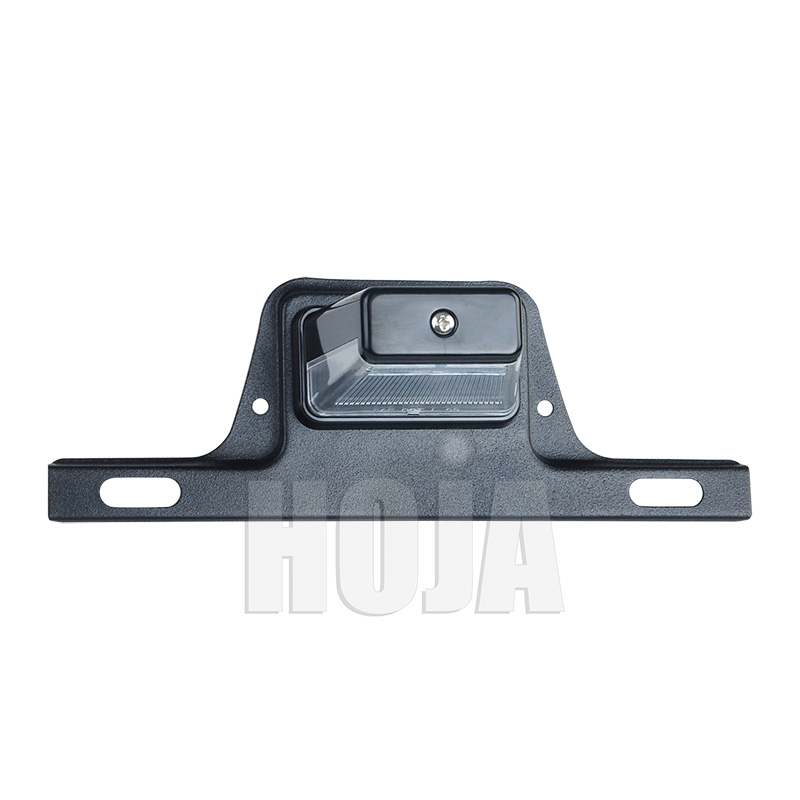 Luz LED para matrícula con soporte, plástico negro o acero